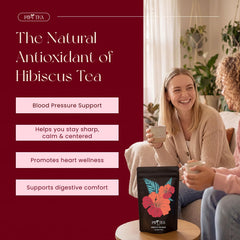 PiPi Tea Organic Hibiscus Tea Steeping hot option for flavorful infusion