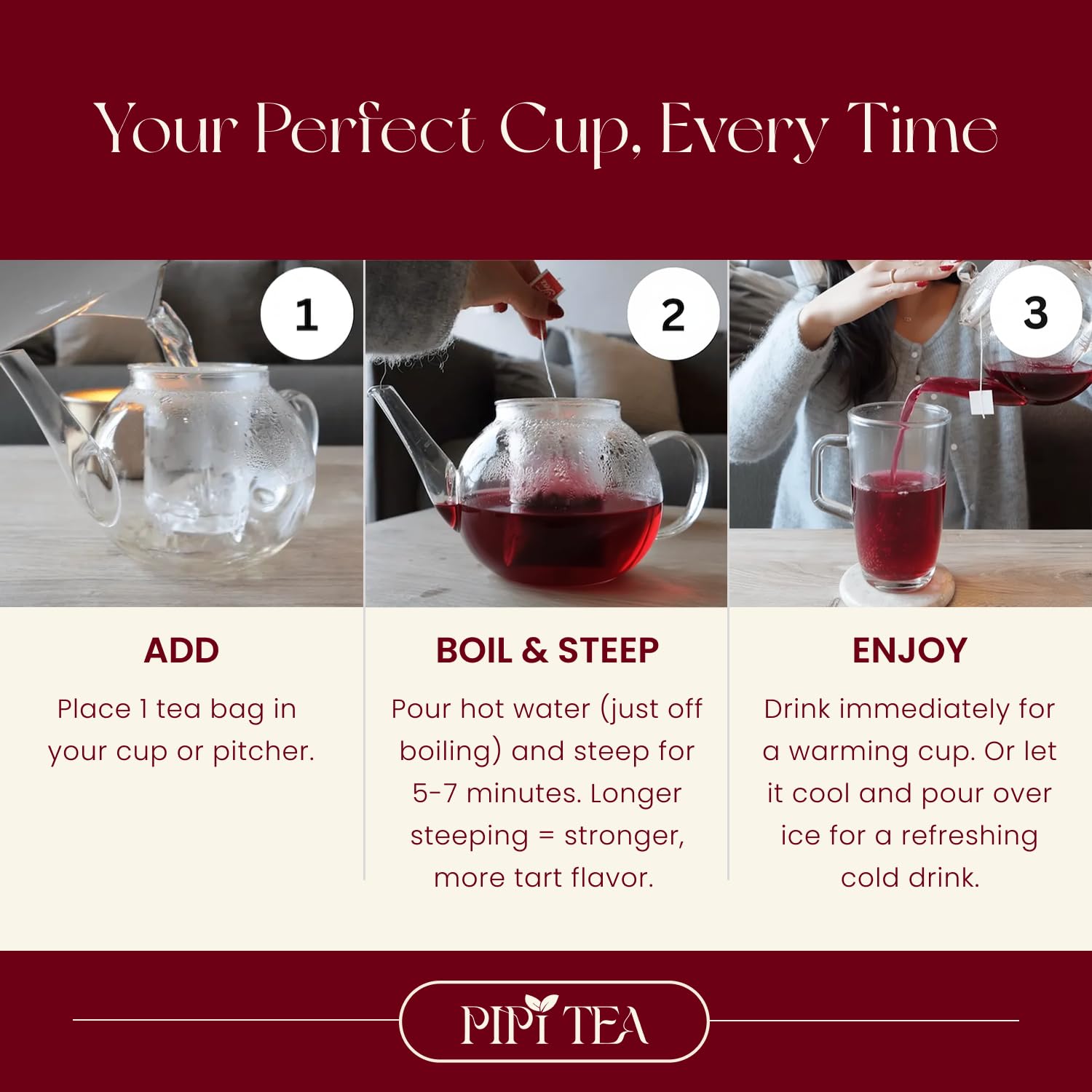 PiPi Tea Non-GMO Vegan Label emphasizing plant-based ingredients