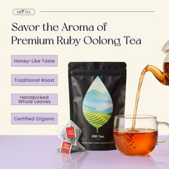 PiPi Tea Whole Leaf Oolong close-up highlights rich flavor and purity