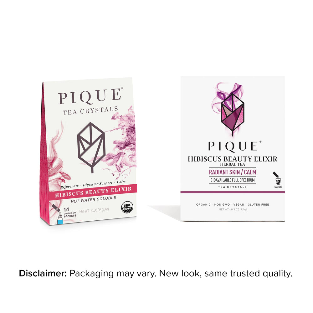 PIQUE Egyptian hibiscus with mint blend highlighting authentic ingredients