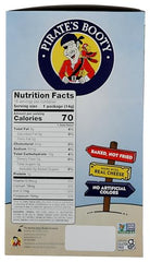 Pirate Brands aged white cheddar rice and corn puffs close-up crunch highlights savory texture