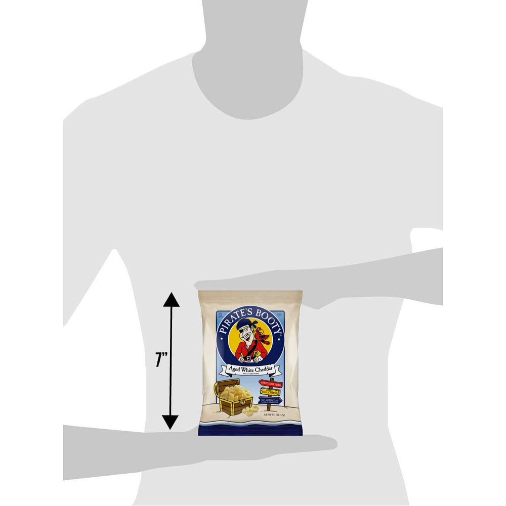 Pirate's Booty 24-count box shown, convenient family snack multipack