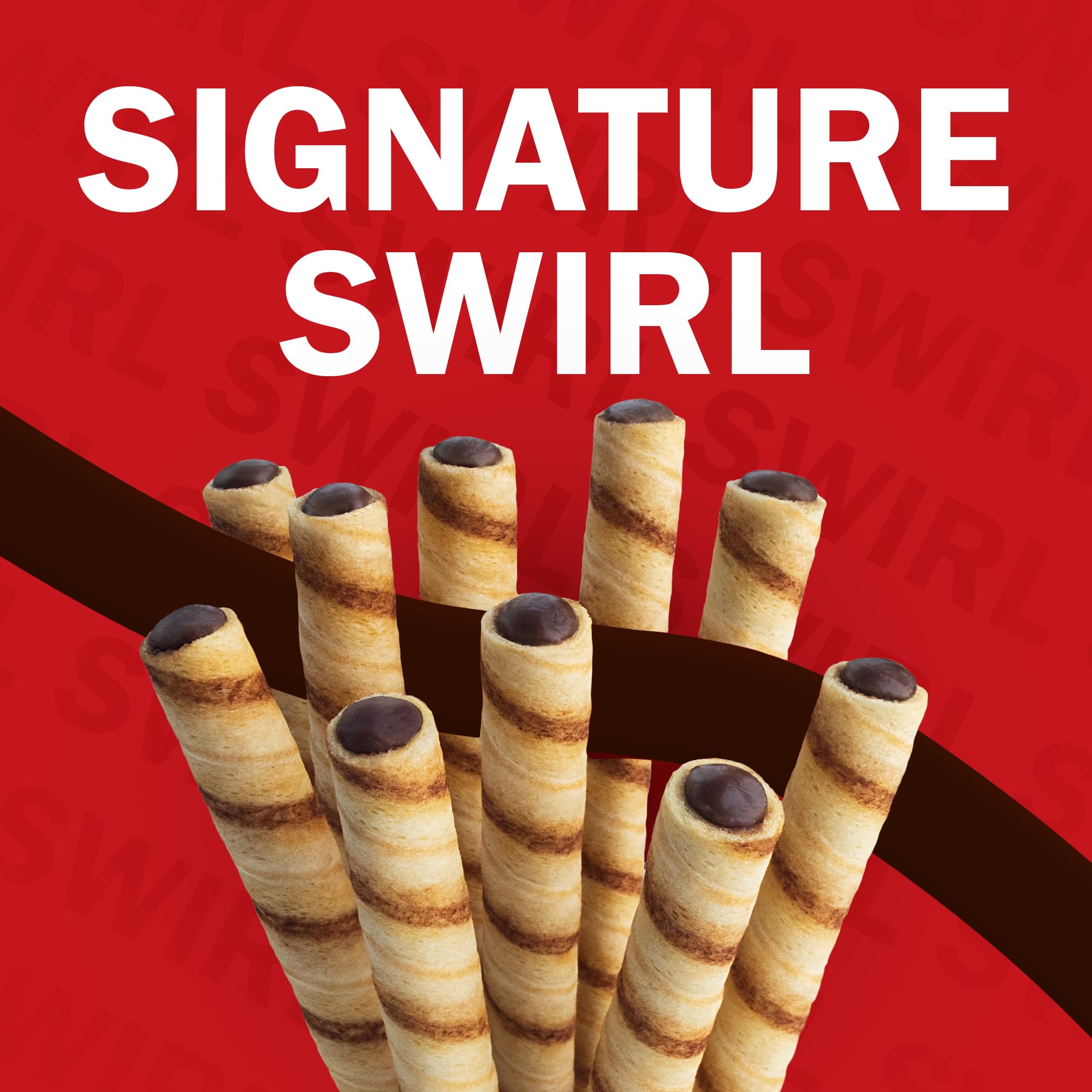Pirouline signature swirl design on each wafer.