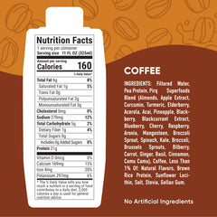 Pirq coffee protein shake bottle on the go fuels daily activities with 21g plant protein