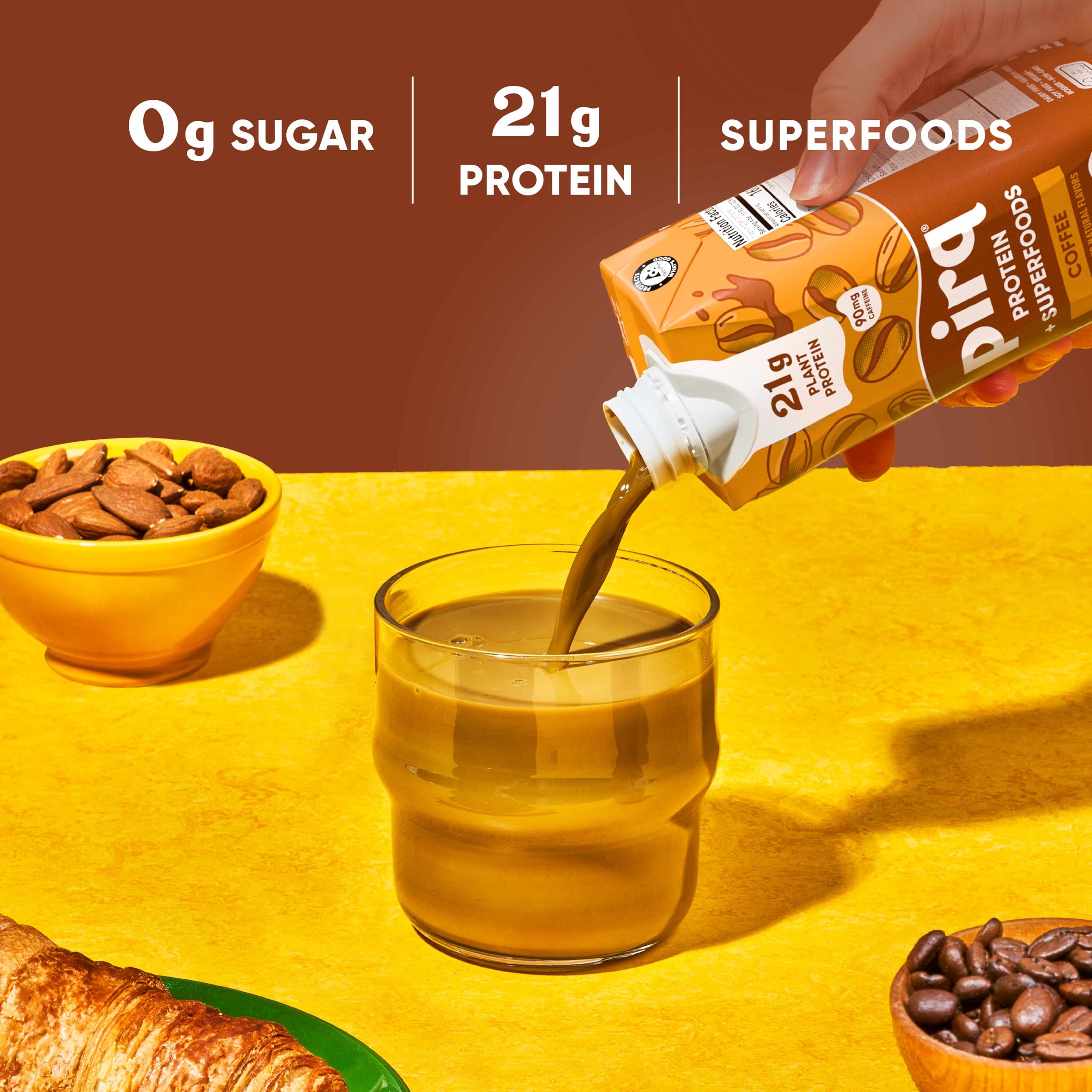 Pirq coffee shake pour reveals creamy texture great for quick drinks