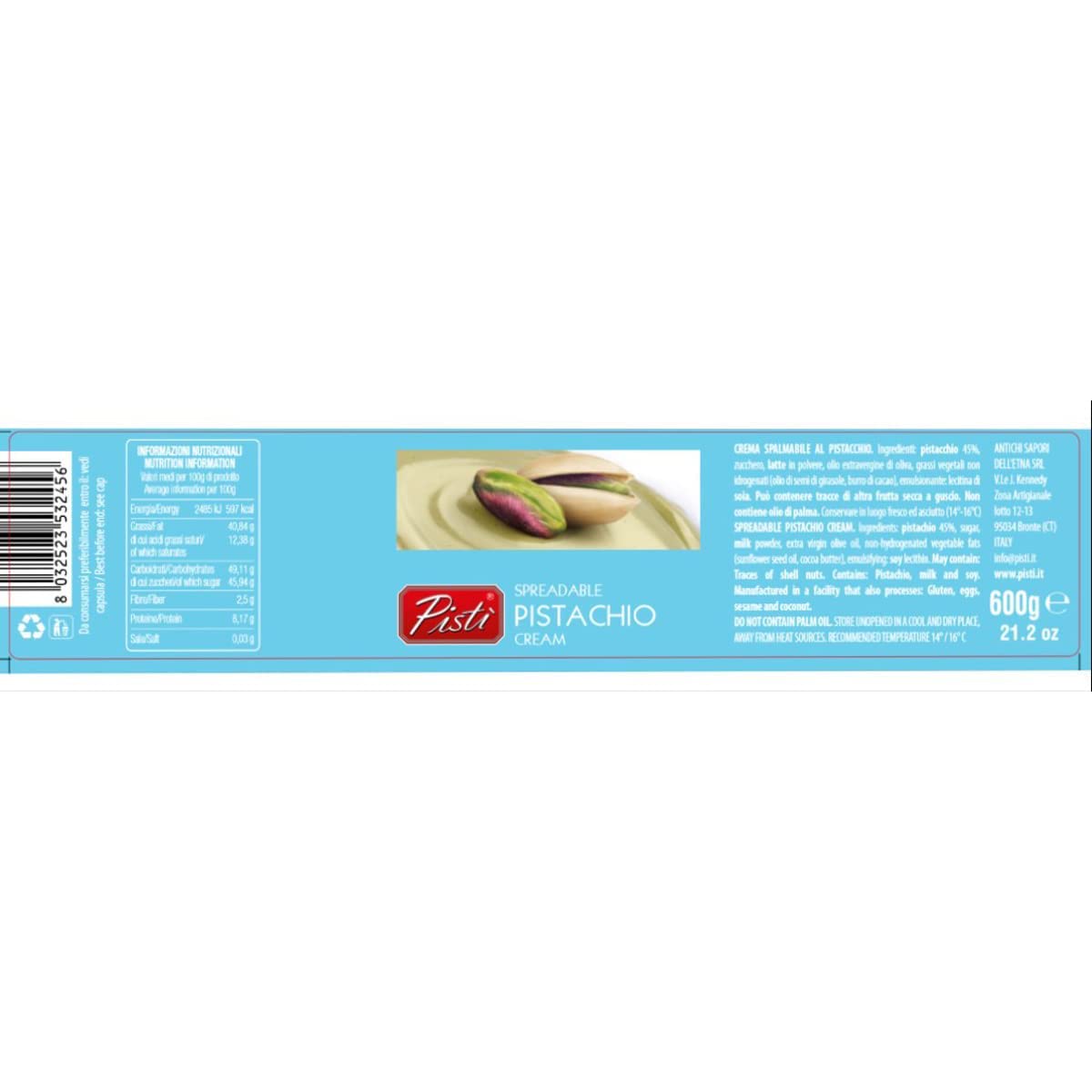 Pisti pistachio cream's green hue brightens any snack.