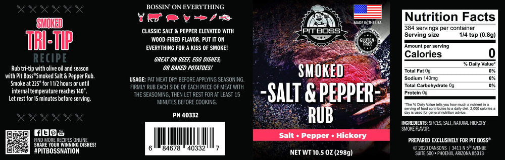 Pit Boss smoked salt and pepper rub spice blend jar for versatile flavor