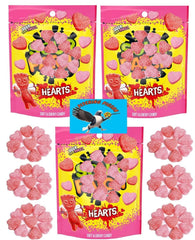 Pitching Pigeon SourPatch Hearts bag shows red and pink gummies for Valentine’s Day sharing