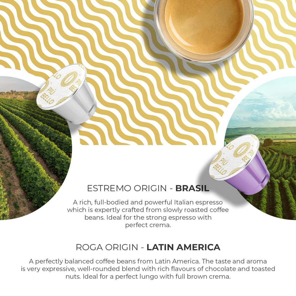 Piu Bello Blend pod close-up—harmony of flavors in one cup.