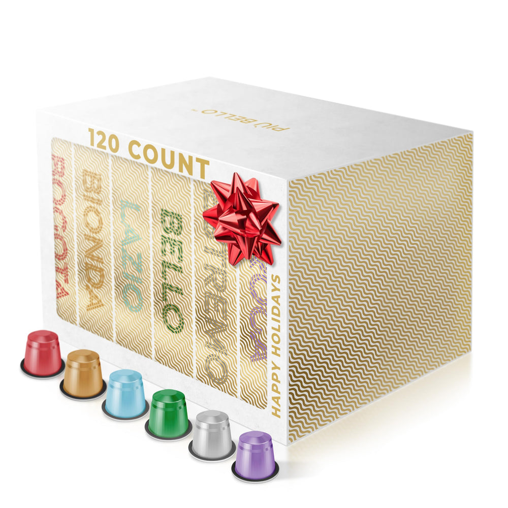 Piu Bello espresso pods variety pack for quick, café-style mornings.