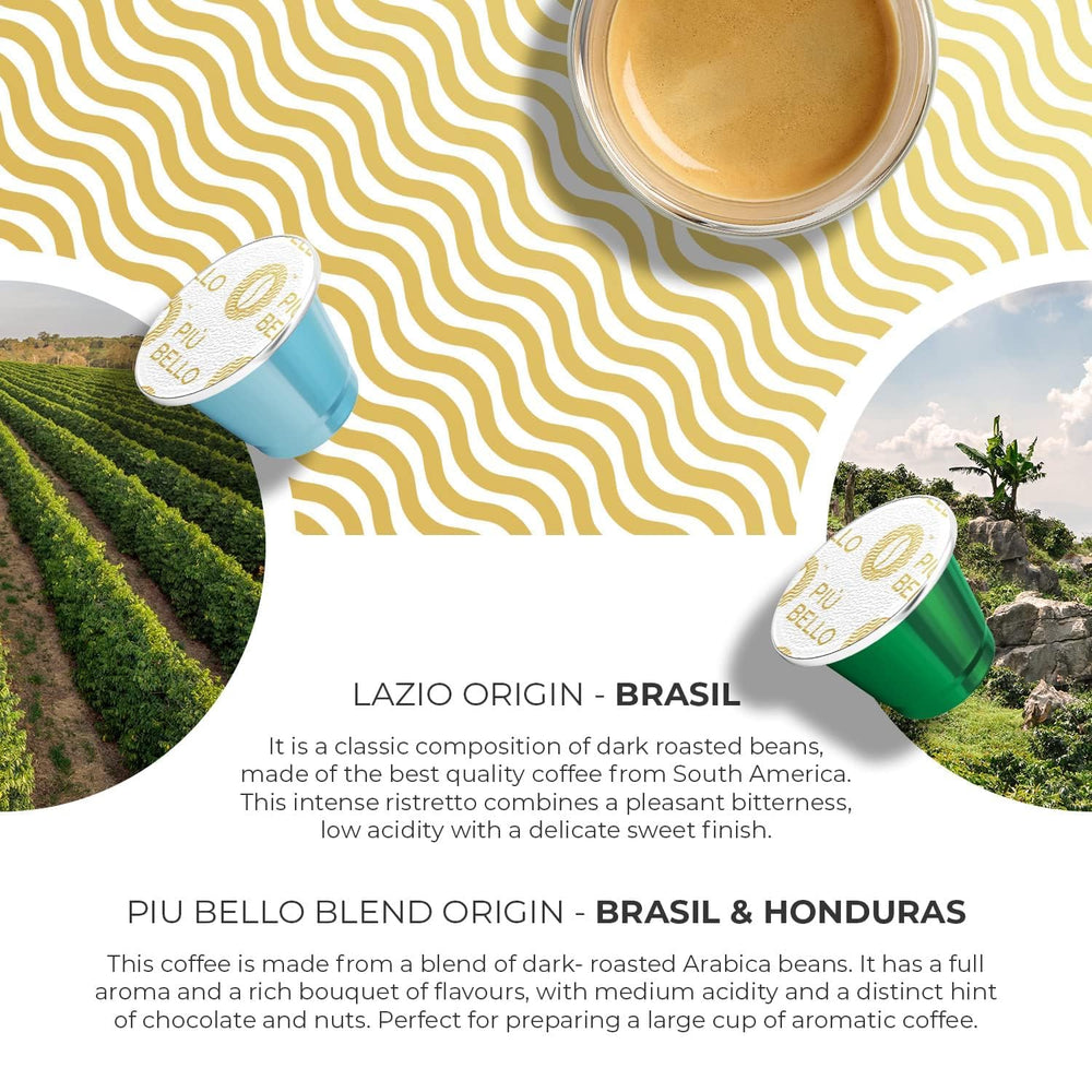 Piu Bello Lazio flavor pod features balanced taste and inviting aroma.