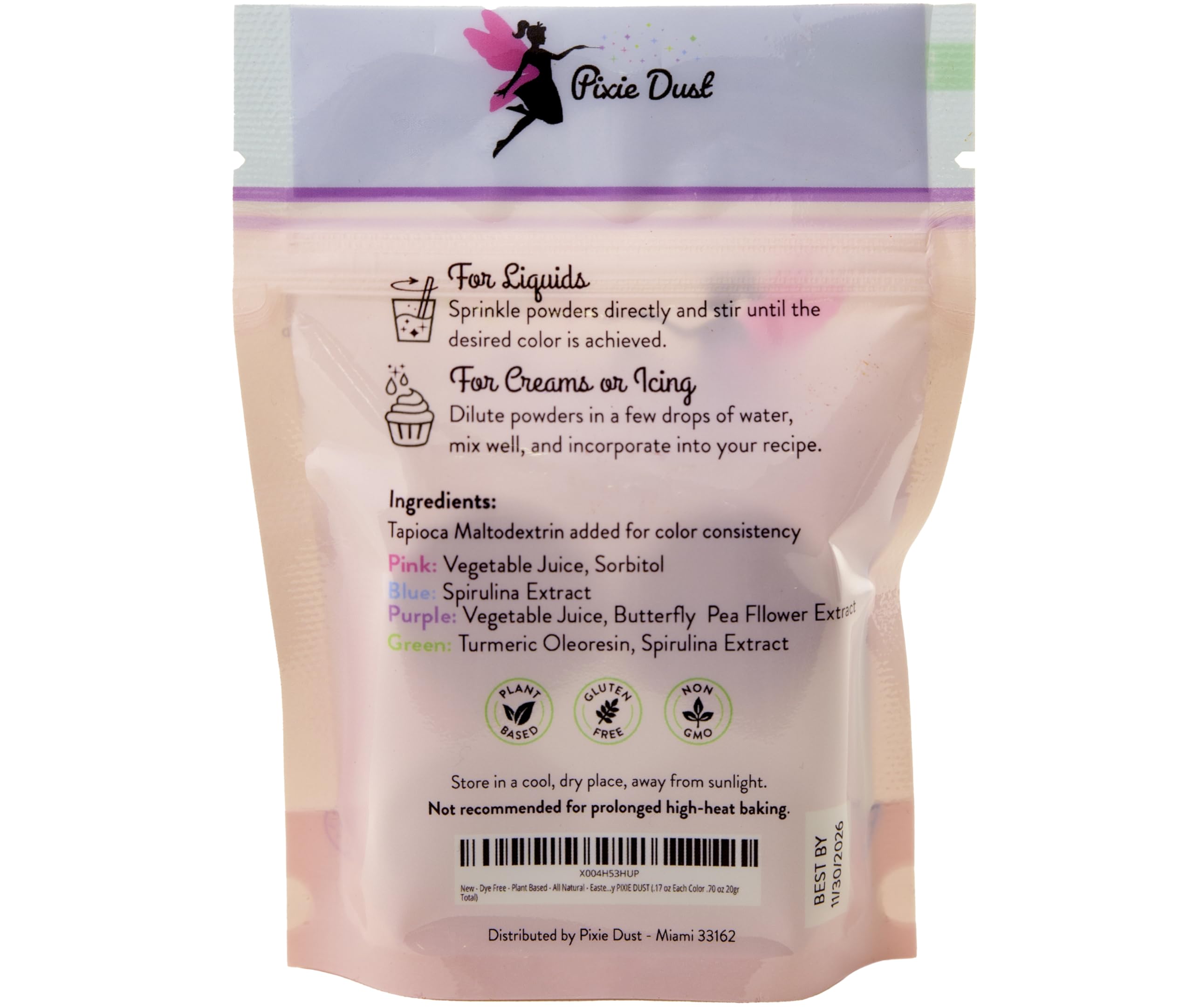 Pixie Dust green color powder jar for natural pastel accents