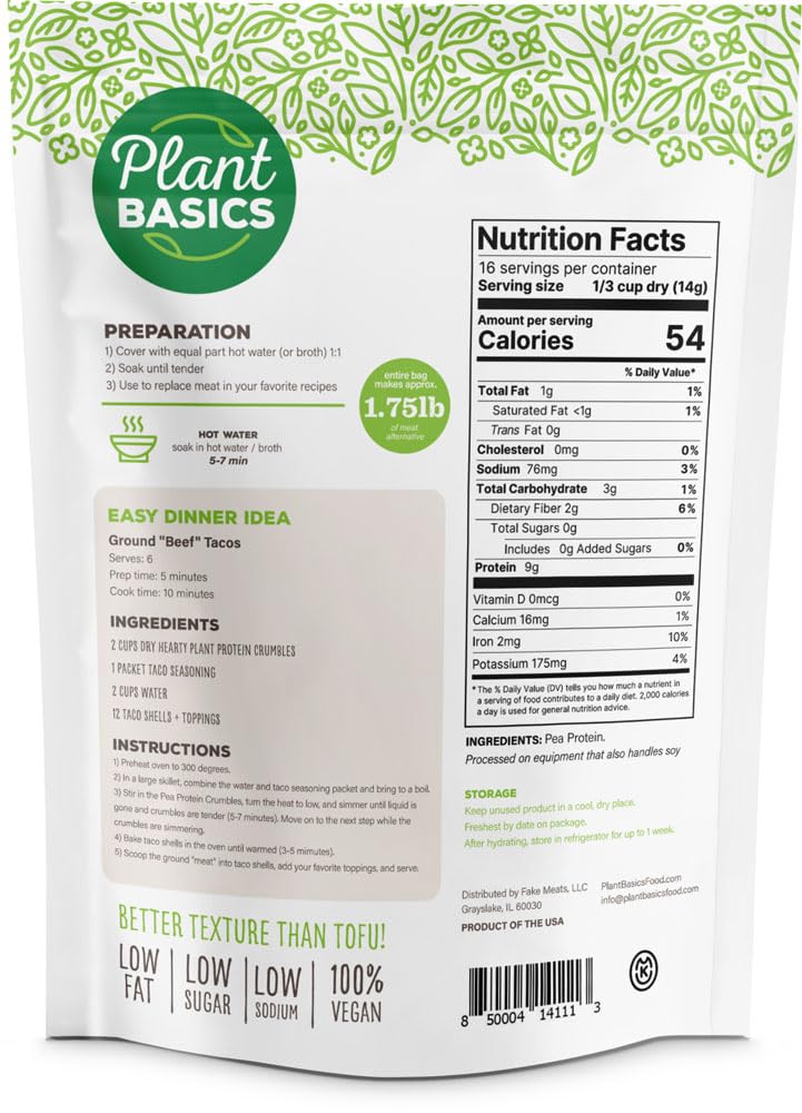Plant Basics Hearty Plant Protein Crumbles include a 30 Day Protein Promise guarantee.