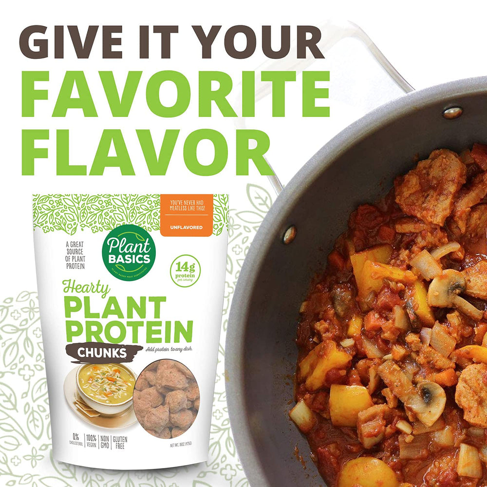 Plant Basics Hearty Protein tacos mix; protein for plant fillings.