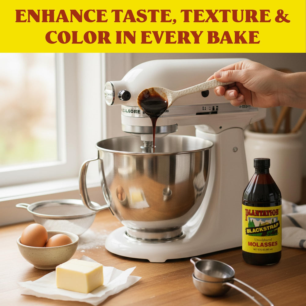 Plantation Blackstrap Molasses in baked beans for rich color and depth.