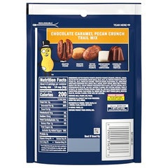 Planters Caramel Pecan Crunch Trail Mix ingredients visible, satisfying texture and flavor cravings.