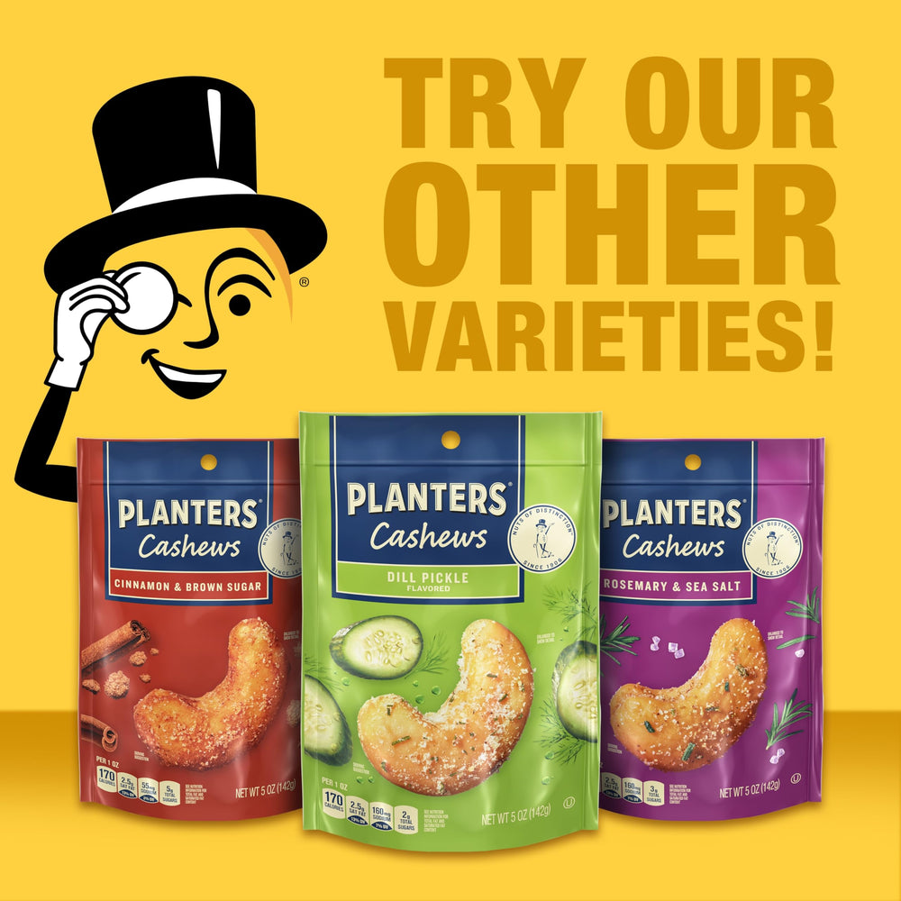 PLANTERS cashews cinnamon and brown sugar 5oz bag featured in snack variety for gatherings