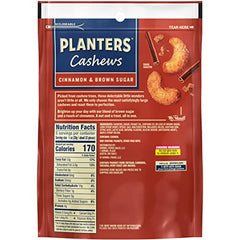 PLANTERS cashews cinnamon and brown sugar 1oz serving closeup highlights protein on the go
