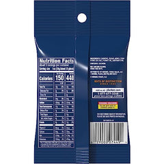 Planters Deluxe Honey Roasted Cashews bag side highlighting portable snack size.
