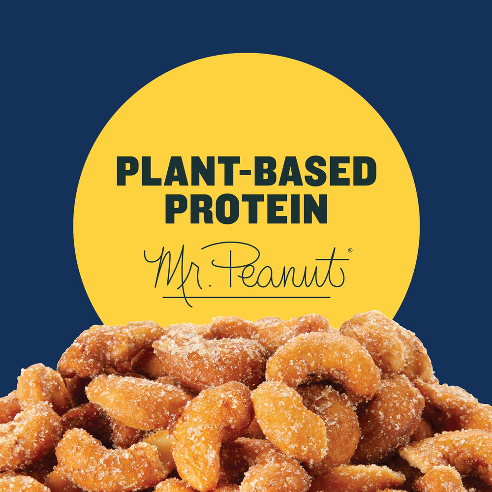 PLANTERS Deluxe Honey Roasted Cashews honey glaze and sea salt details