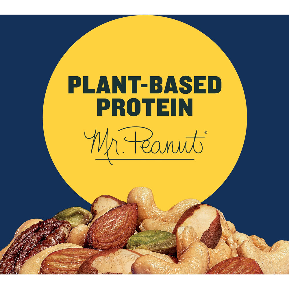 PLANTERS Deluxe Mixed Nuts pistachios providing colorful, savory bites for gatherings.