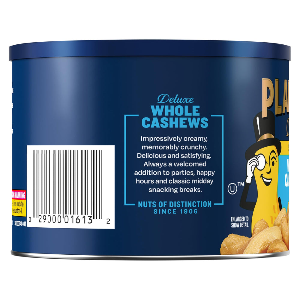 Planters Deluxe Salted Whole Cashews ingredients list highlights simple roasted nuts