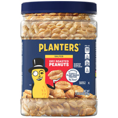 Planters dry roasted peanuts jar front view, ideal for quick home snacks