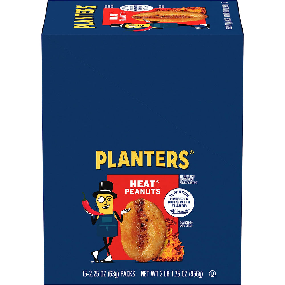 PLANTERS Heat Peanuts spicy bite image showing bold on-the-go heat for snacking