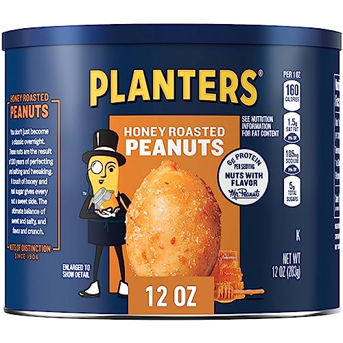 Planters Honey Roasted Peanuts in a bowl showing savory-sweet texture