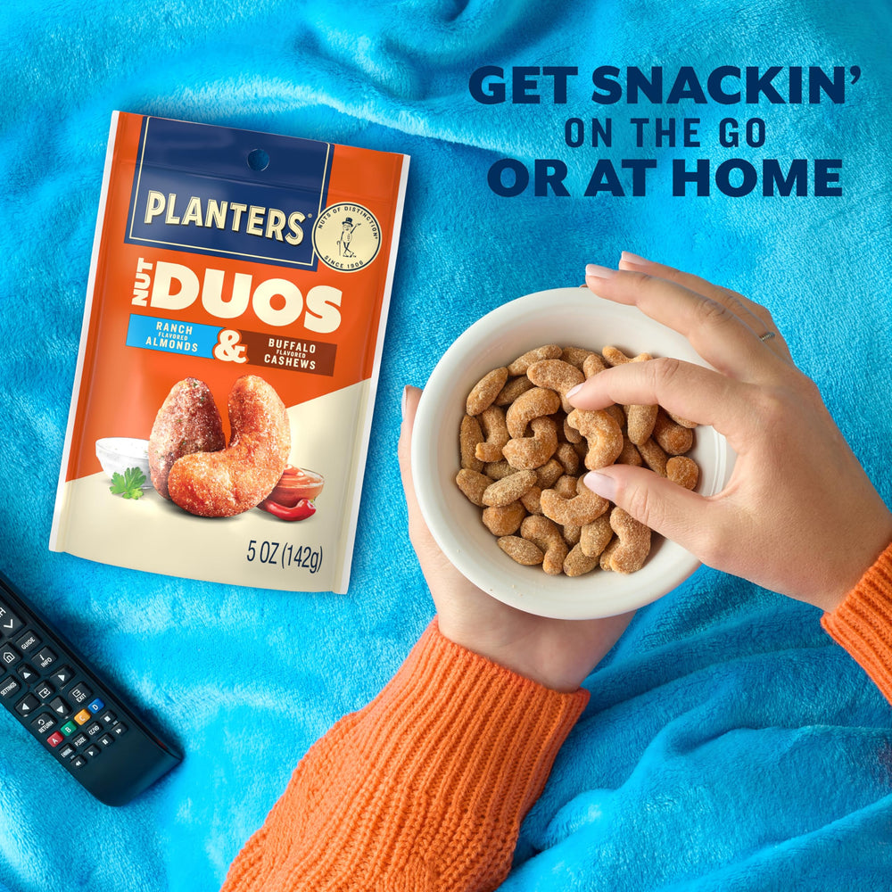 Planters Nut Duos on-the-go snack ideal for travel and work.