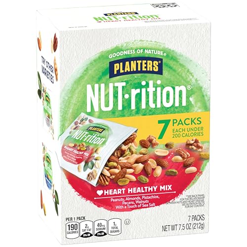 Planters NUT-rition Heart Healthy Mix roasted nuts with sea salt for flavor.