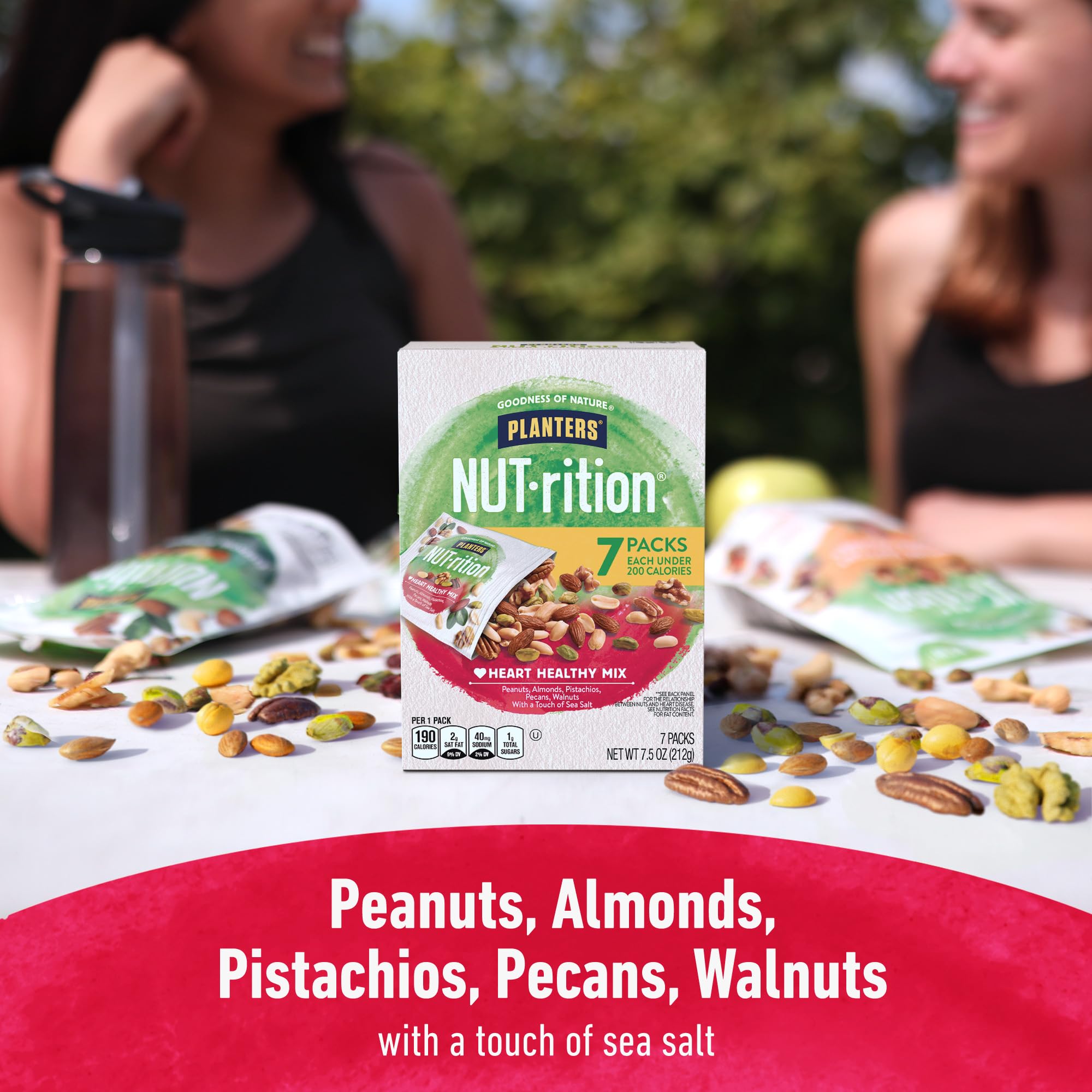Light sea salt dusting on nuts for balanced flavor in PLANTERS NUT-rition mix