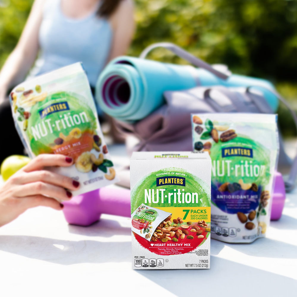 Seven 7.5 oz packs ready-to-go for grab-and-go snacking with PLANTERS
