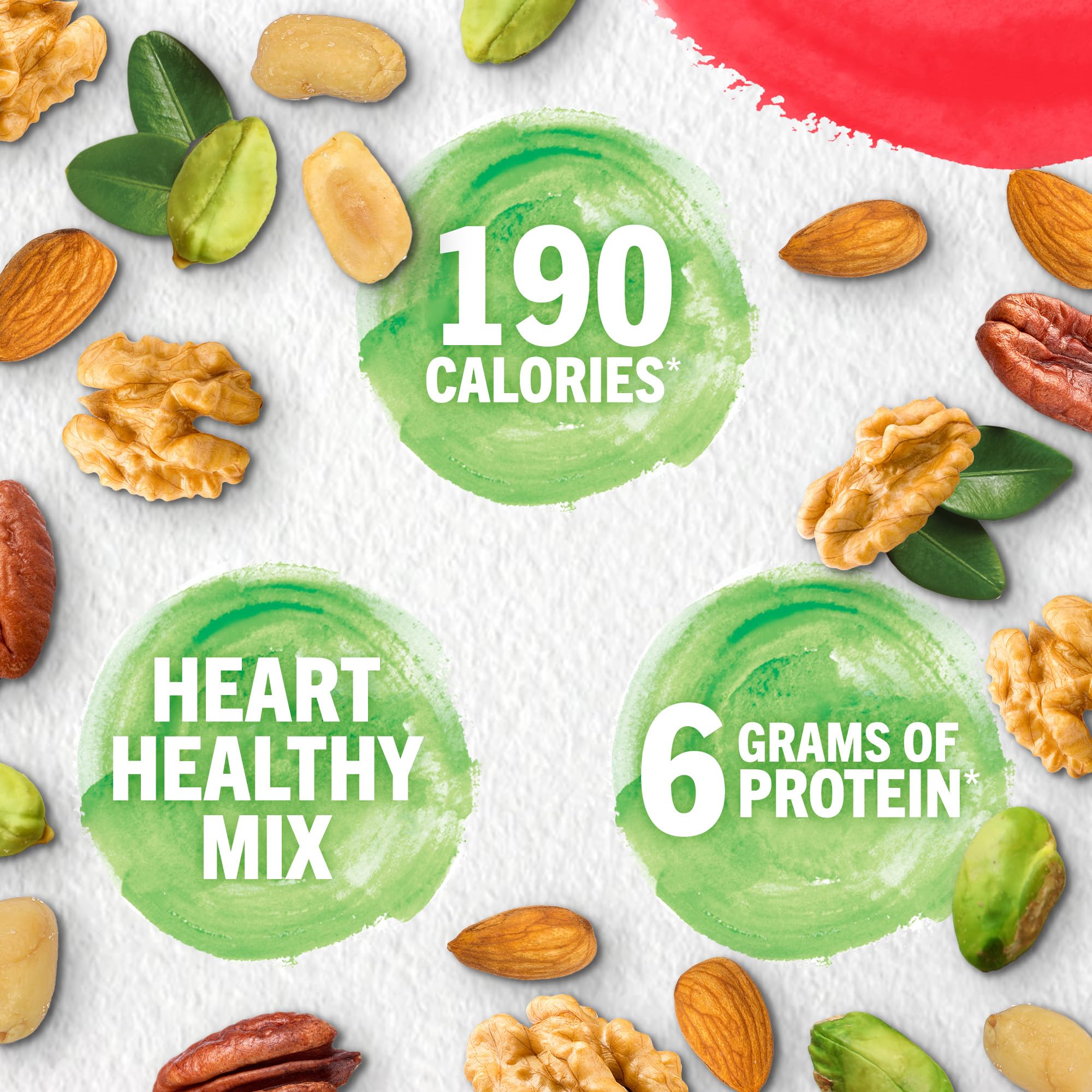 Assorted nuts in PLANTERS NUT-rition mix showcase variety and texture