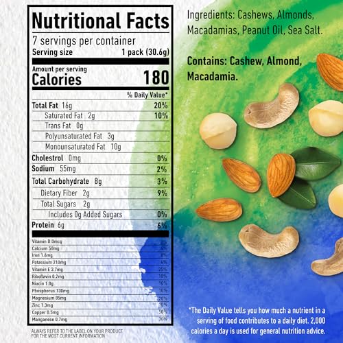 PLANTERS Nut-RITION Nut Mix box side with nutrition and kosher labeling for quick checks.