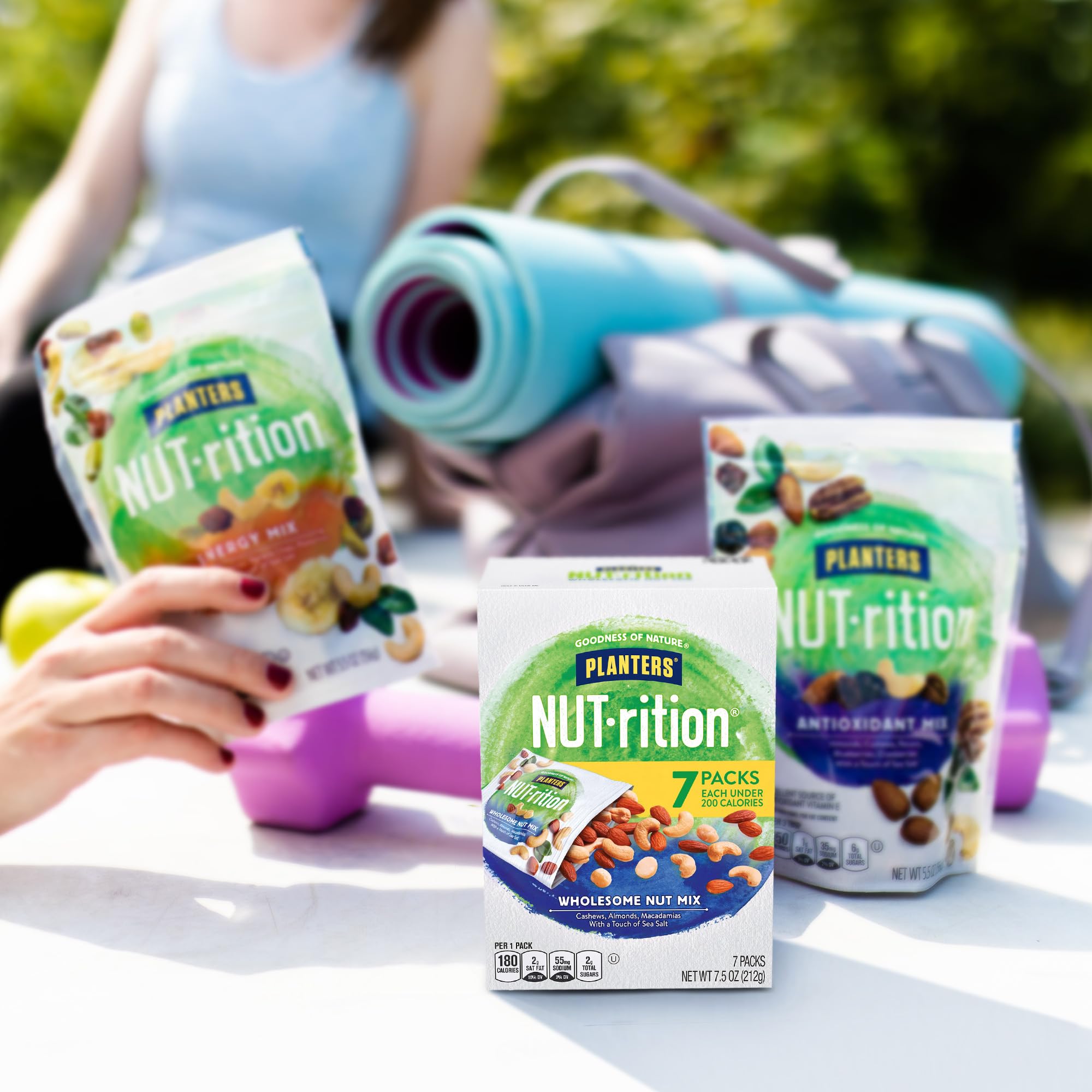 PLANTERS Nut-RITION Nut Mix pouch 1 as a portable office snack option.