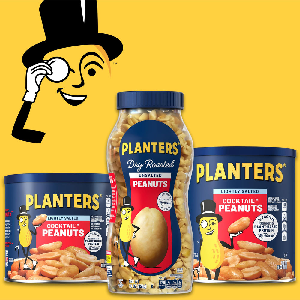 Planters unsalted dry roasted peanuts serving bowl, great trail mix base