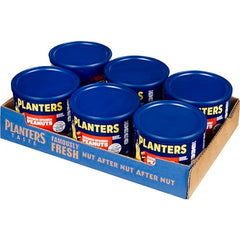Planters 6-pack Redskins Spanish peanuts for gatherings and sharing.