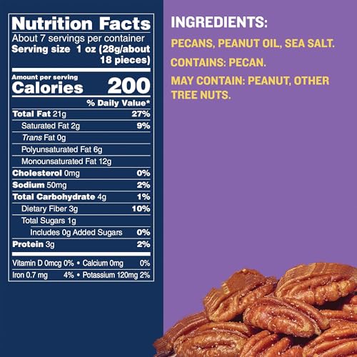 Close-up of PLANTERS Roasted Pecans showing crunchy texture and seasoning