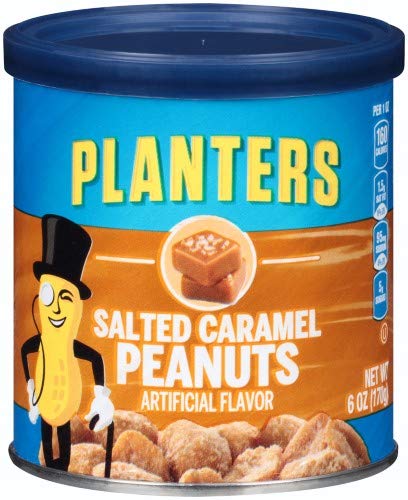 Planters Salted Caramel Peanuts pack 4, perfect on-the-go snack with sweet-salty flavor