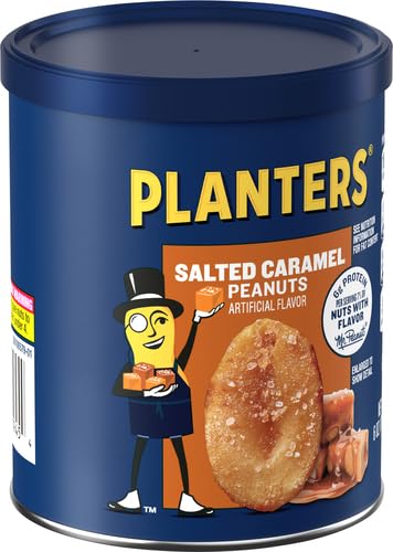 Planters Salted Caramel Peanuts packaging shot with label visible