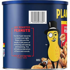Planters Salted Dry Roasted Peanuts snack pile displaying premium peanuts ready to enjoy.