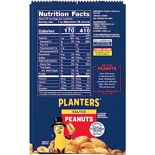 Planters Salted Peanuts 15-pack display — ideal for road trips and gatherings