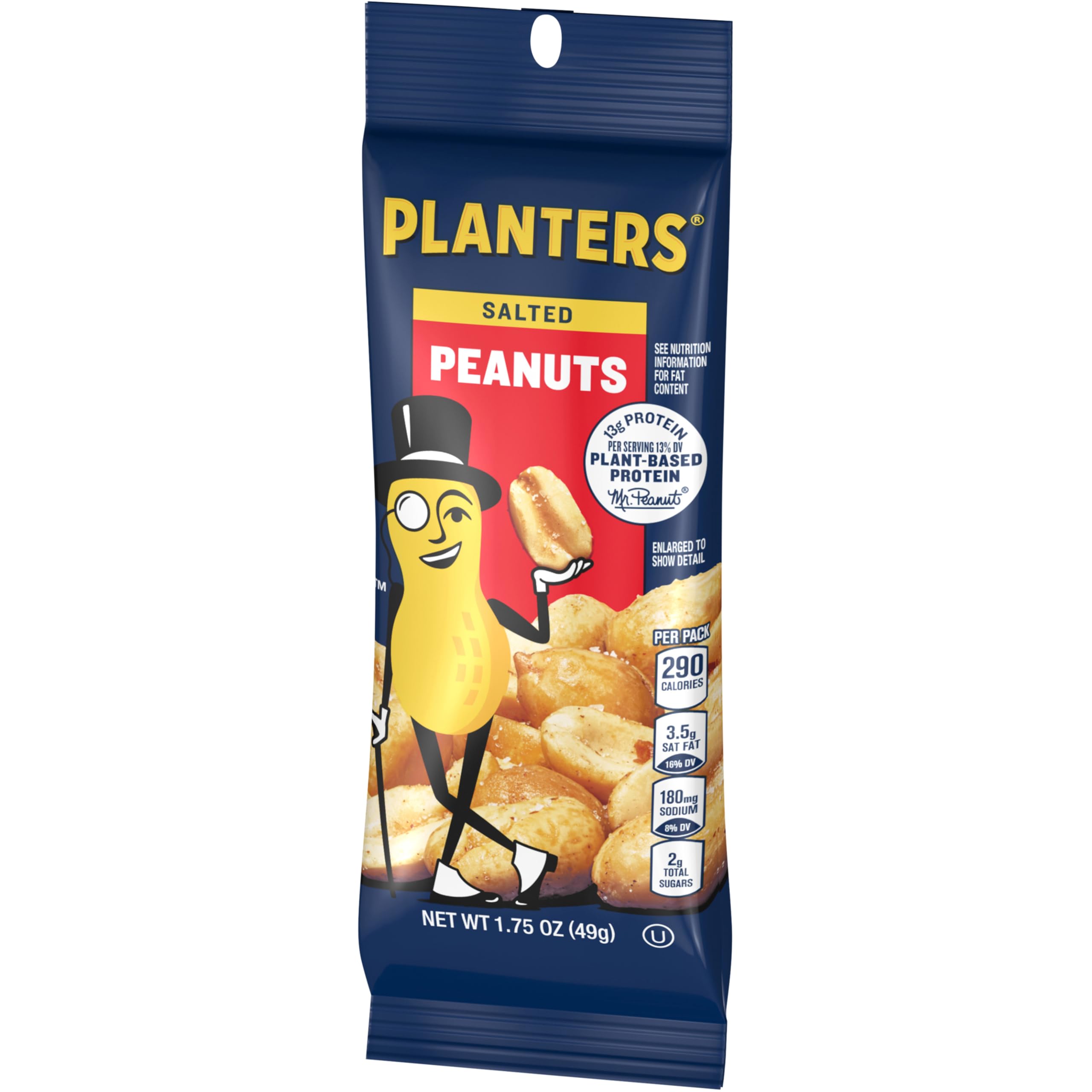 Planters salted peanuts crunchy-roasted bites for quick energy.