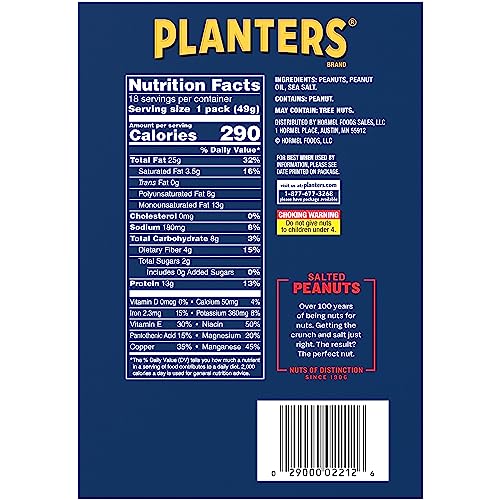 Planters Salted Peanuts with three simple ingredients for authentic flavor.