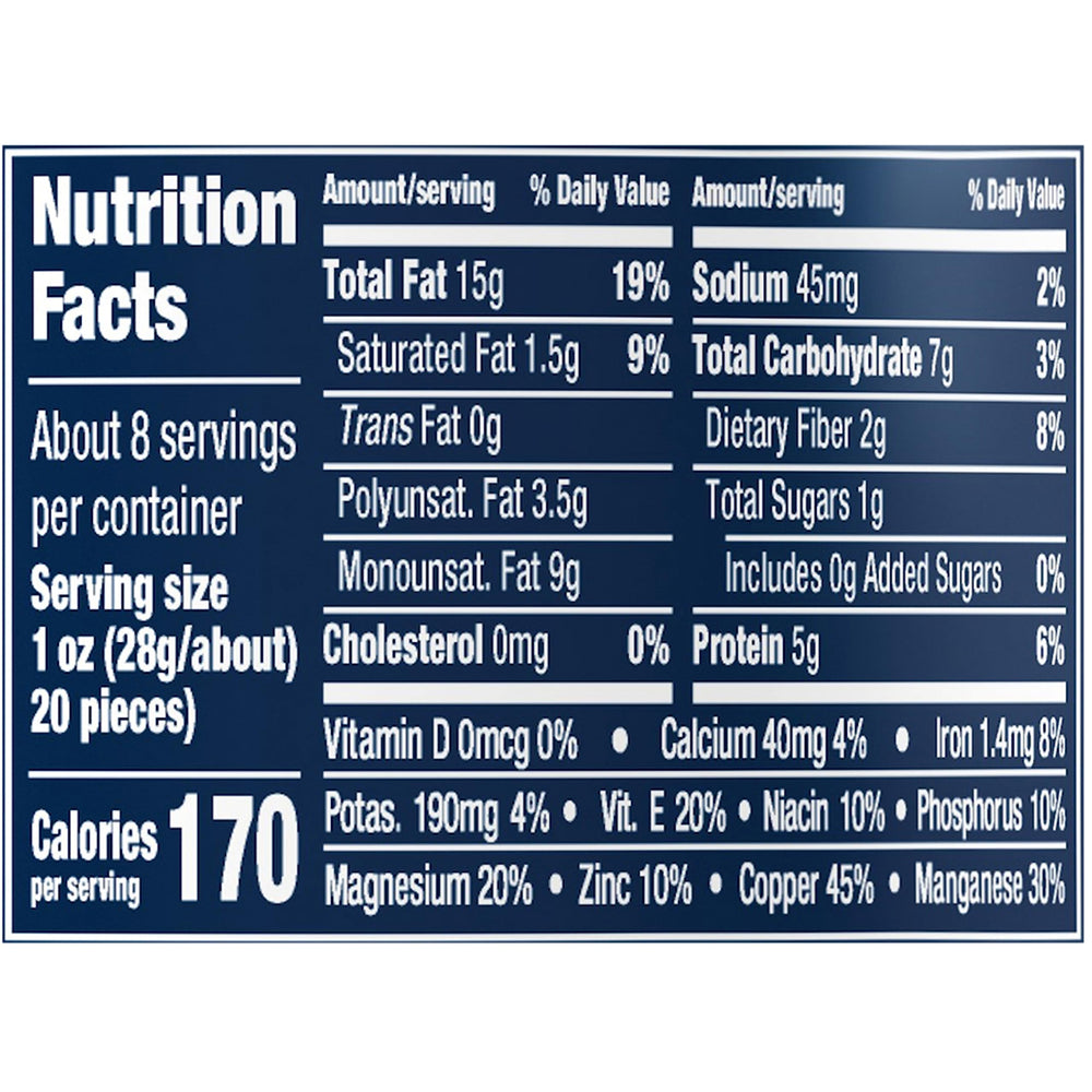 Planters Select Cashews Almonds Pecans canister lid closed after snack time.