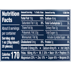 Planters Select Cashews Almonds Pecans canister lid closed after snack time.