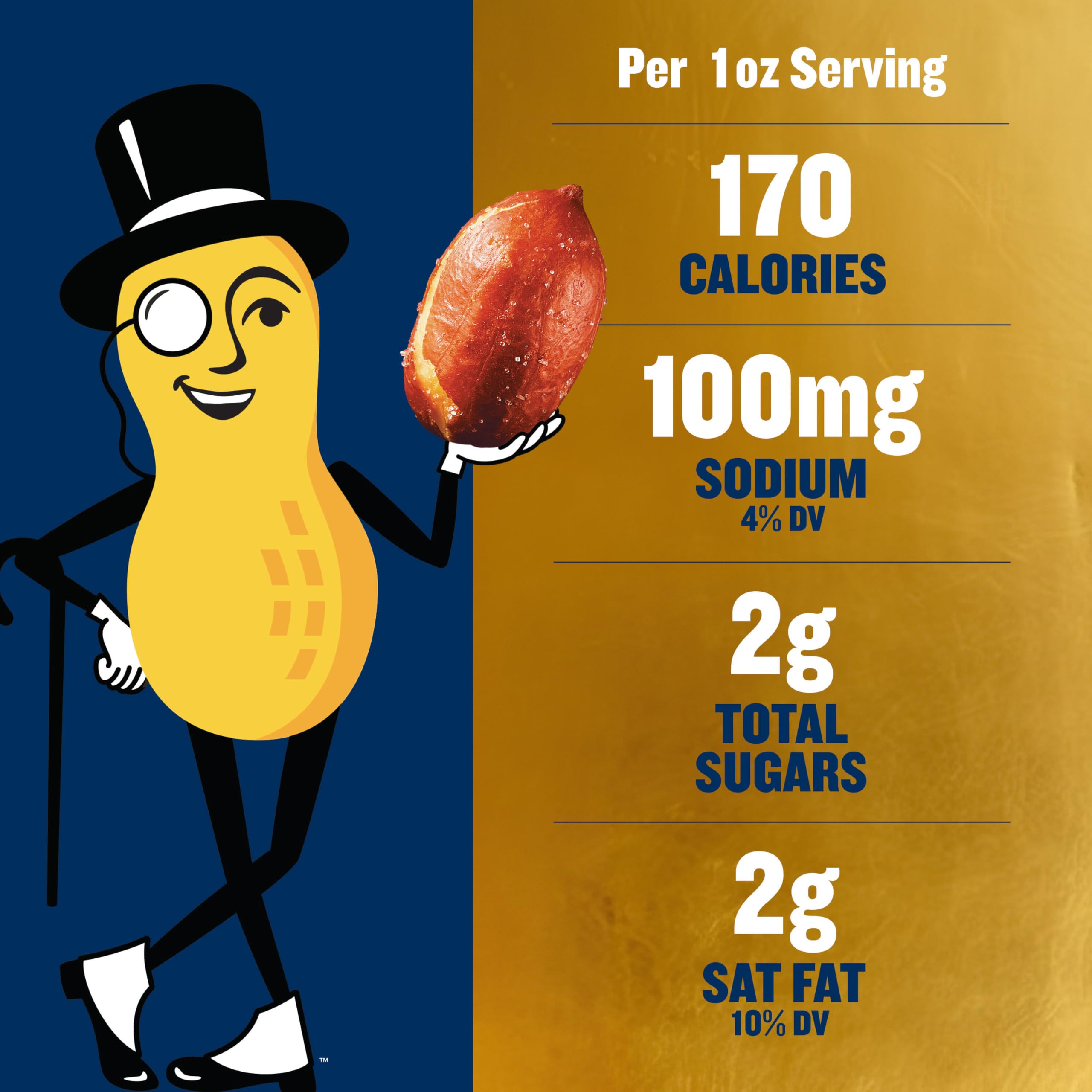 Planters Special Reserve peanuts close-up texture highlighting crisp crunch.