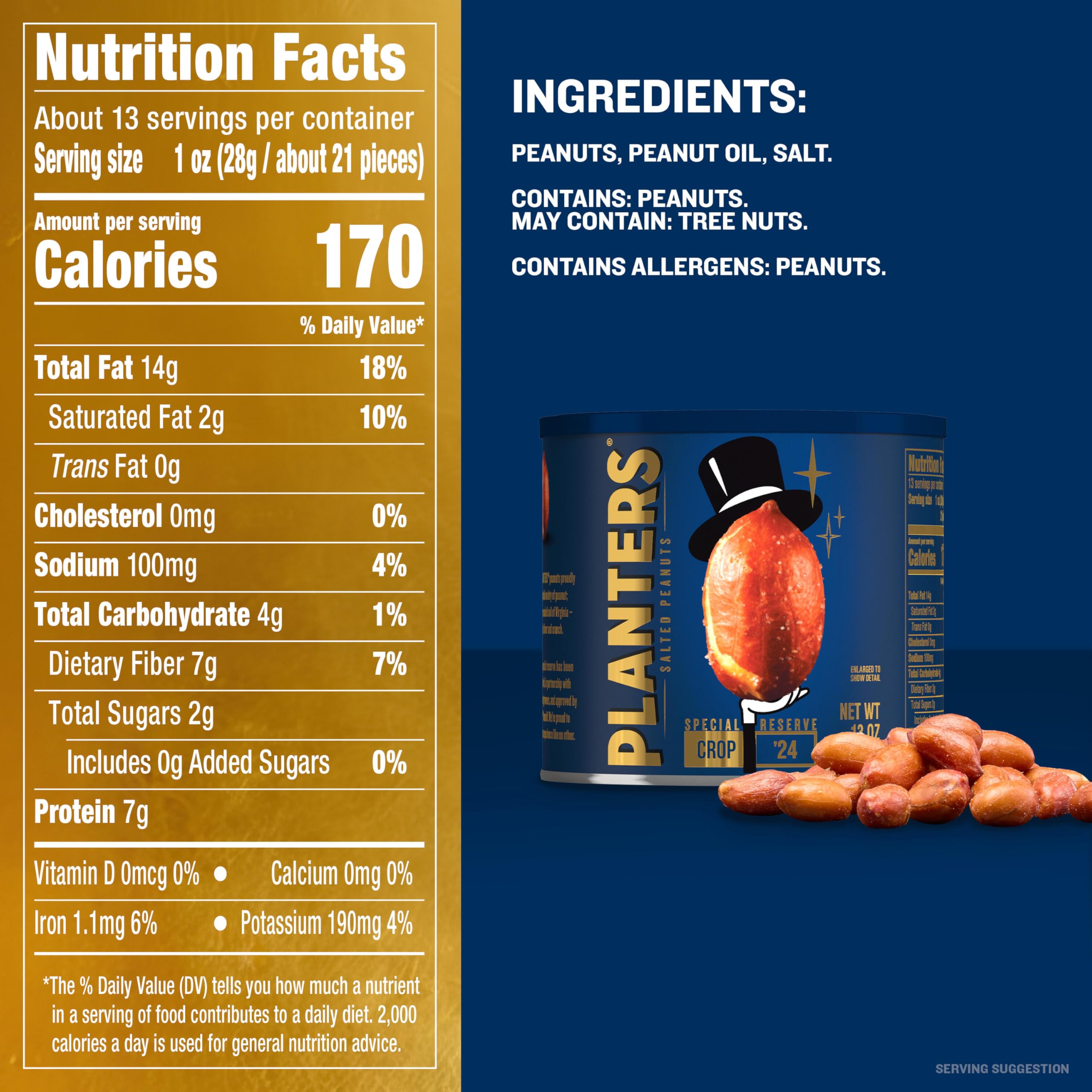 Planters Special Reserve peanuts roasted in small batches deliver rich depth.