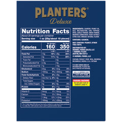 Planters Spicy Cajun Cashews pack back view shows convenient serving size for quick meals.